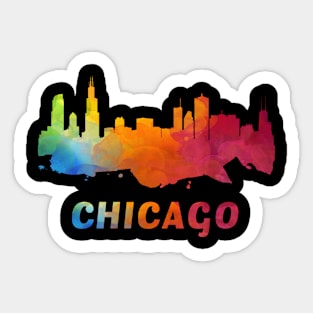 Chicago Skyline Watercolor Style Sticker